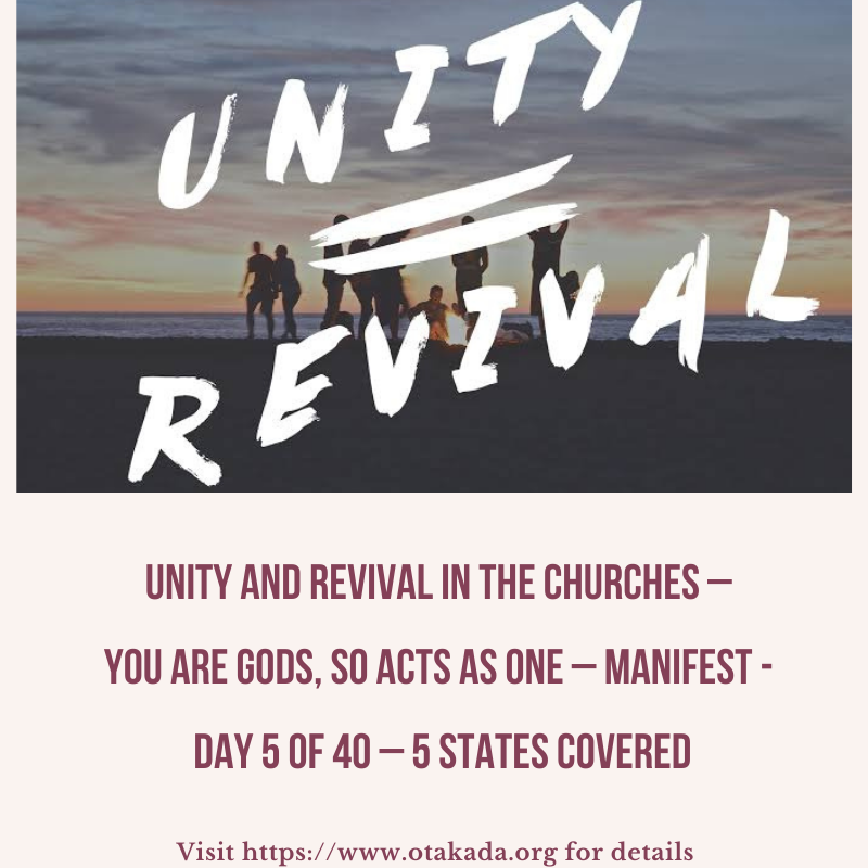 Revival & Unity - You are gods so act as one - Manifest! Day 5 of 40 #revival #unity #christendom