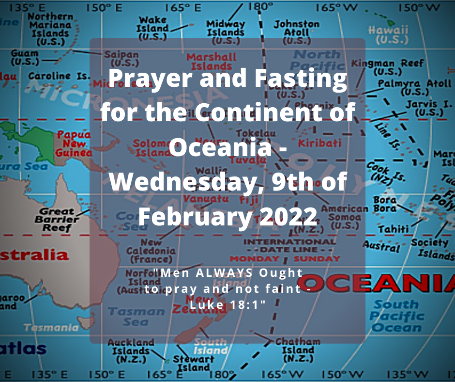 prayer and fasting for Oceania