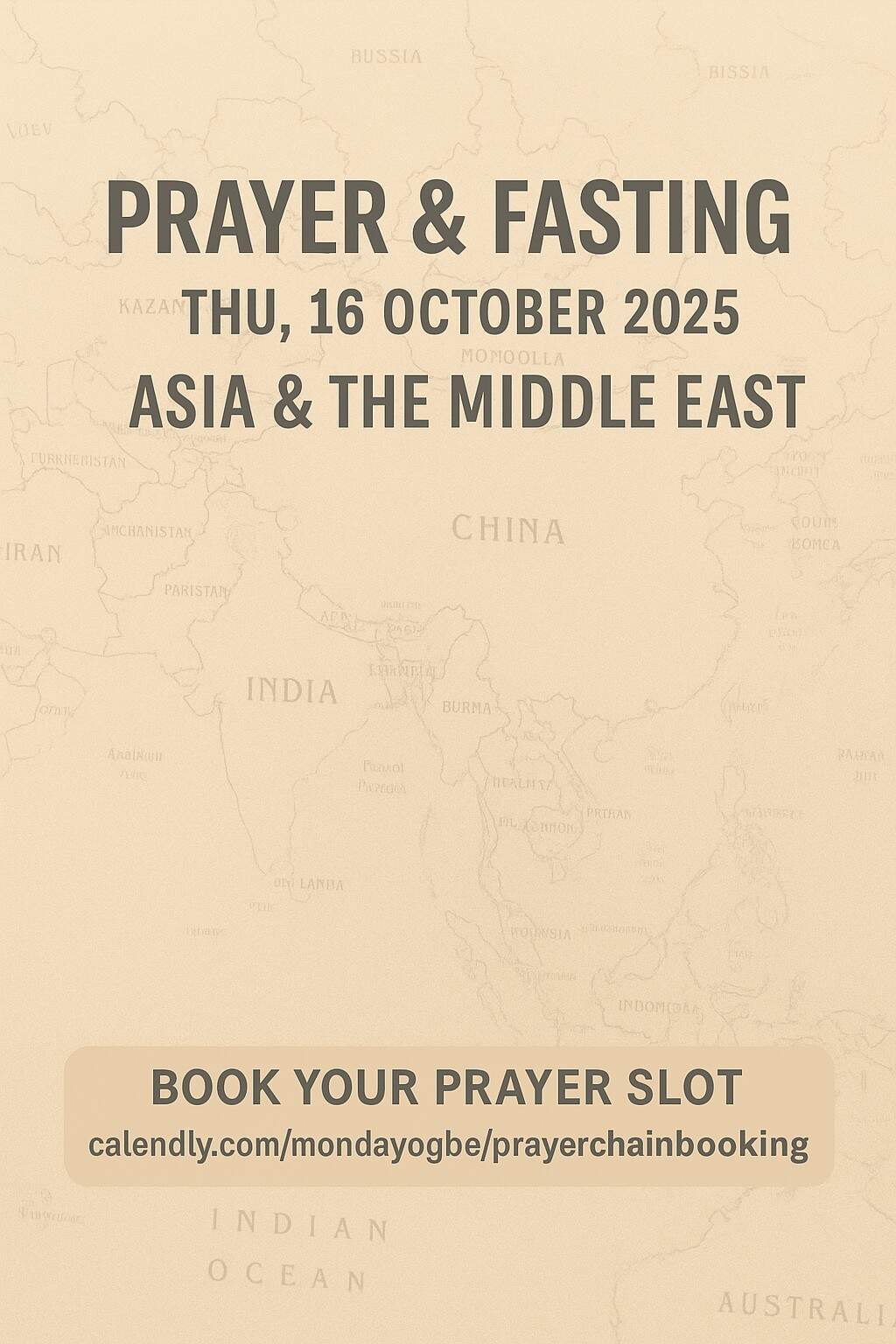 PRAYER & FASTING — THU, 16 OCT 2025 | ASIA & THE MIDDLE EAST