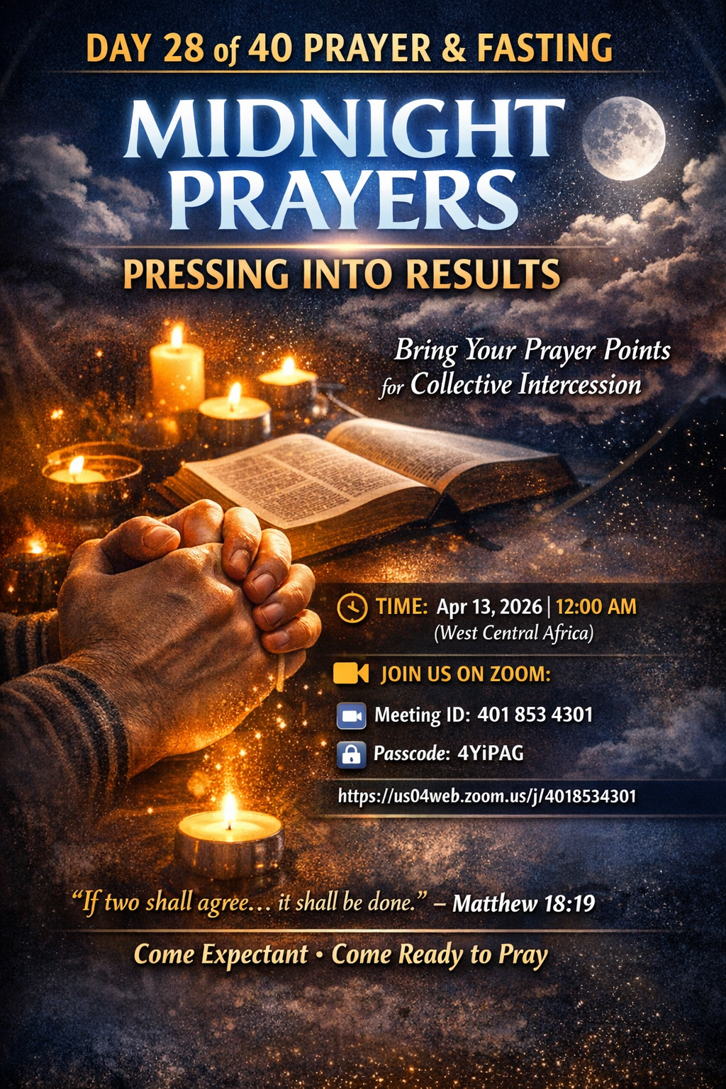 Midnight Prayers Exhortation – Day 28 of 40 Prayer & Fasting