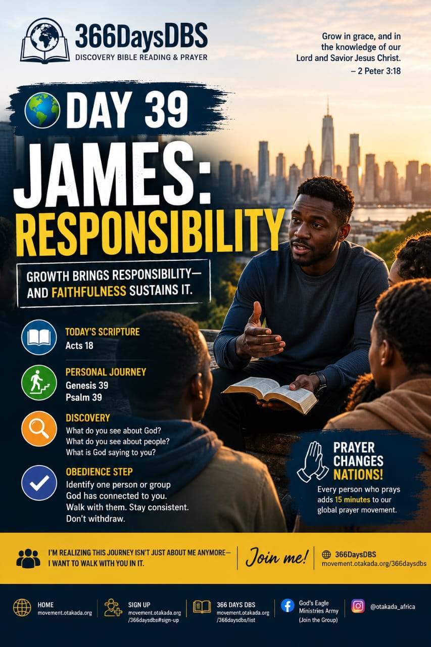 Home - Gods' Eagle Ministries - GEM 135 #366DaysDBS, #DiscoveryBibleStudy, #DiscipleMaking, #Faithfulness, #Responsibility, #PrayerForNations, #Movement, #DBS, #Jesus, #Acts18, #Genesis39, #Psalm39,