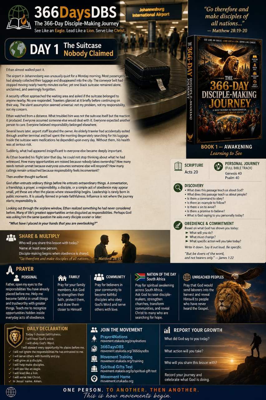 Today's Discovery Bible Reading and Prayer 🌍 DAY 1 — The Suitcase Nobody Claimed - 366DaysDBS 6 IMG 20260602 WA0002