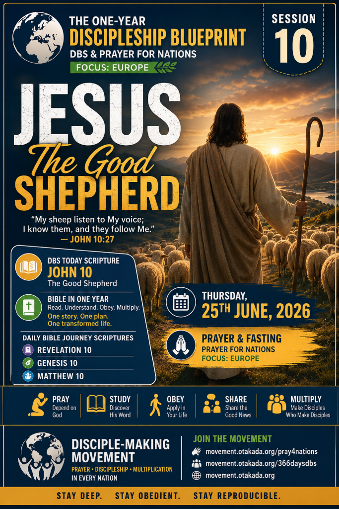 THE ONE-YEAR DISCIPLESHIP BLUEPRINT — SESSION 10 DBS & PRAYER FOR NATIONS (FOCUS: EUROPE) 2 THE ONE-YEAR DISCIPLESHIP BLUEPRINT — SESSION 10
DBS & PRAYER FOR NATIONS (FOCUS: EUROPE)