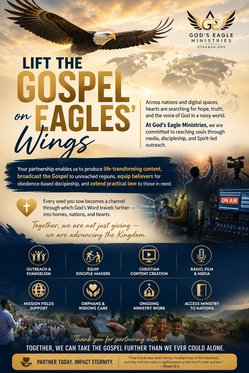 Partnership DONATIONS GEM - Lift the Gospel on Eagles’ Wings 1 Partnership DONATIONS GEM - Lift the Gospel on Eagles’ Wings