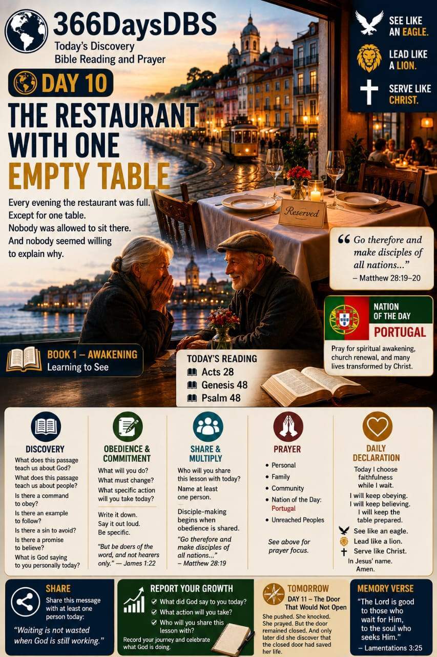 DAY 10 — THE RESTAURANT WITH ONE EMPTY TABLE