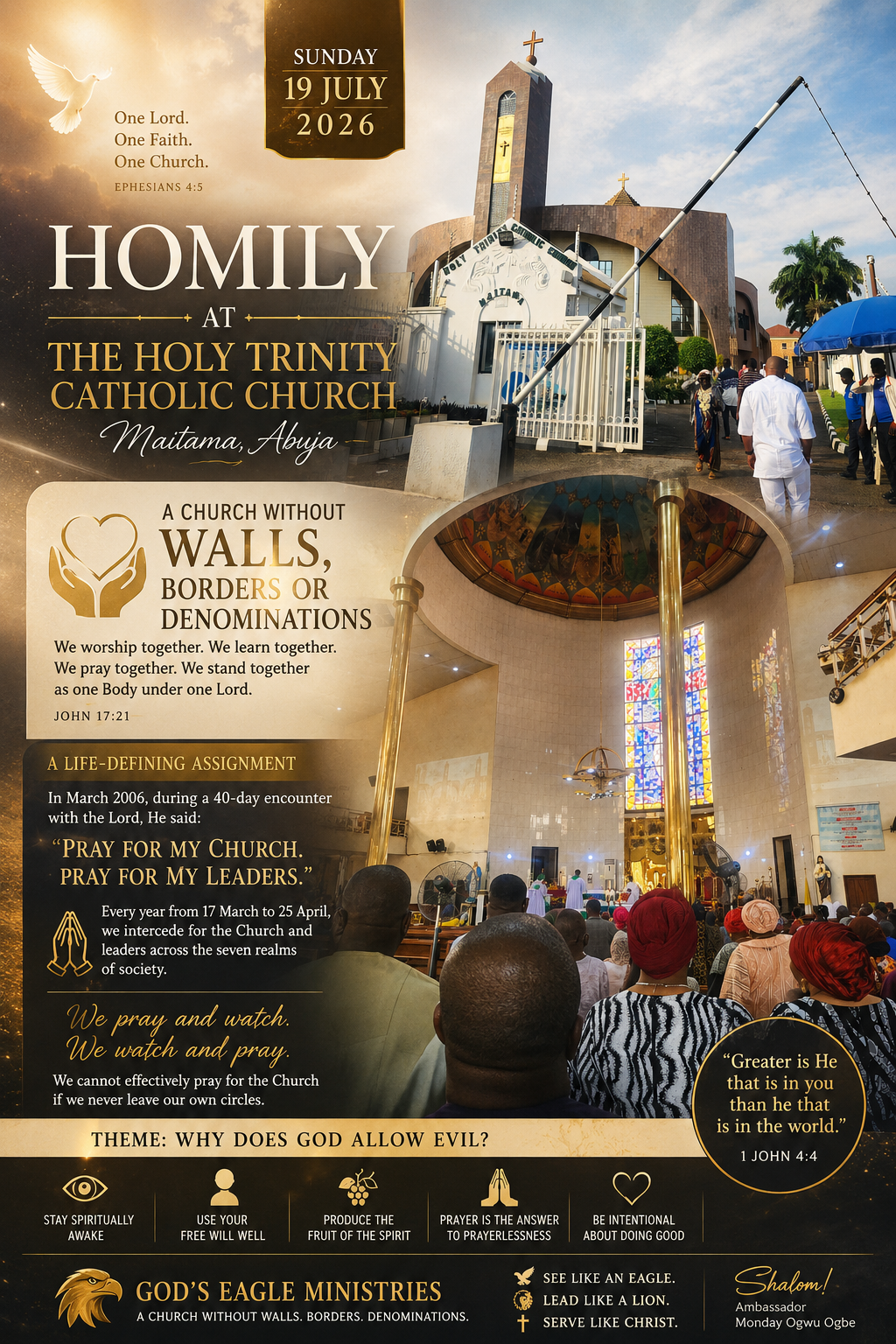 Home - Gods' Eagle Ministries - GEM 133 HOMILY AT THE HOLY TRINITY CATHOLIC CHURCH, MAITAMA, ABUJA — WHY DOES GOD ALLOW EVIL?