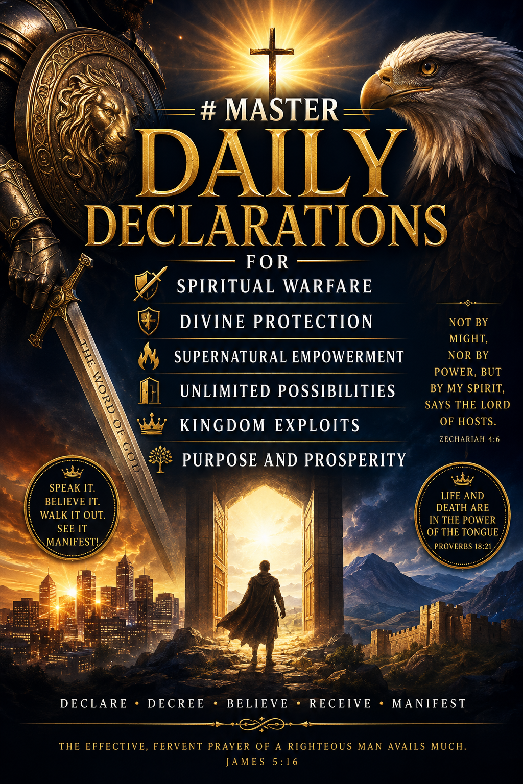 MASTER DAILY DECLARATIONS FOR SPIRITUAL WARFARE, DIVINE PROTECTION, SUPERNATURAL EMPOWERMENT, UNLIMITED POSSIBILITIES, KINGDOM EXPLOITS, PURPOSE AND PROSPERITY 1 MASTER DAILY DECLARATIONS FOR SPIRITUAL WARFARE, DIVINE PROTECTION, SUPERNATURAL EMPOWERMENT, UNLIMITED POSSIBILITIES, KINGDOM EXPLOITS, PURPOSE AND PROSPERITY